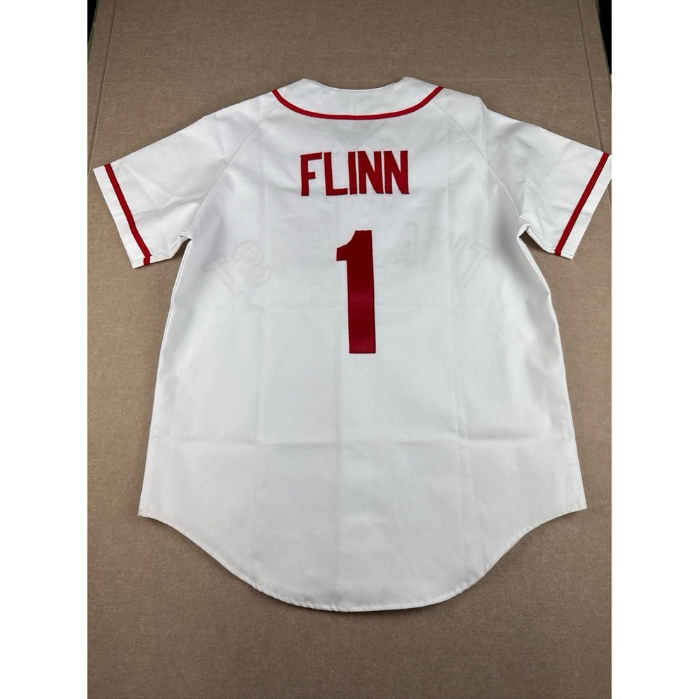 TShirt Museum USA Baseball Jersey Men's M TWA East Flinn #1 White Red Cotton - Picture 10 of 14